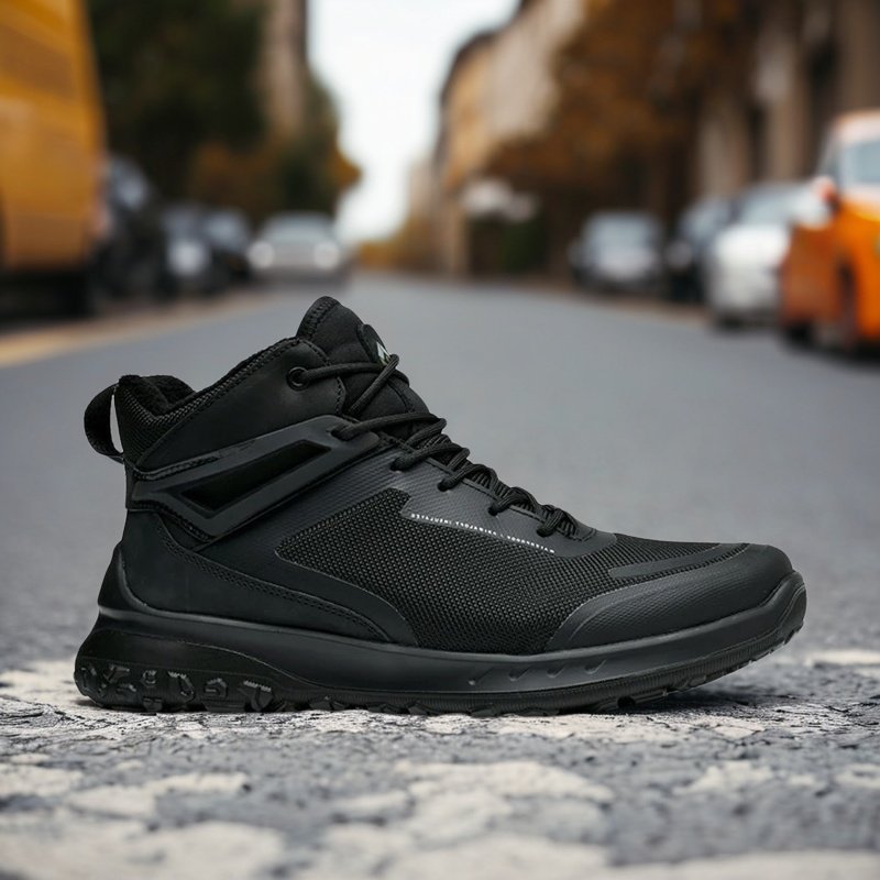 Crossfit Hard - Sepatu Kulit Jaring Tinggi Pria Desain