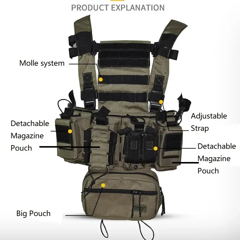 Crossfit Gear Men - D3CR Chest Rig Vest Multicam Hitam
